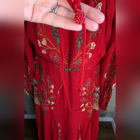Farm Rio Berry Red Maxi Dress NWT - Picture 13 of 16